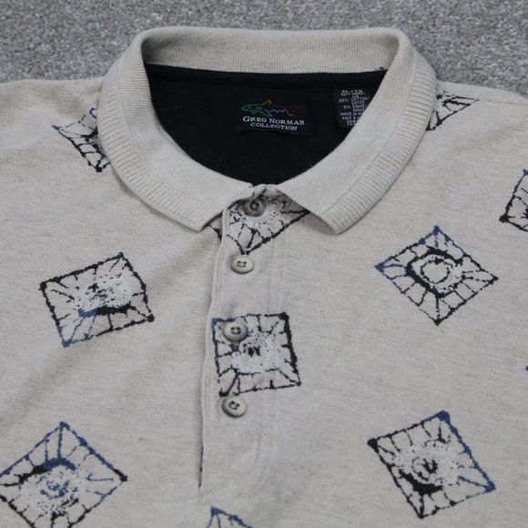 Greg Norman Collection Polo Men's XL Tan Linen Blend Pullover S/S Collared Golf - Picture 4 of 9